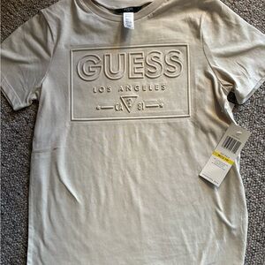 GUESS Men's Beige Logo T-Shirt